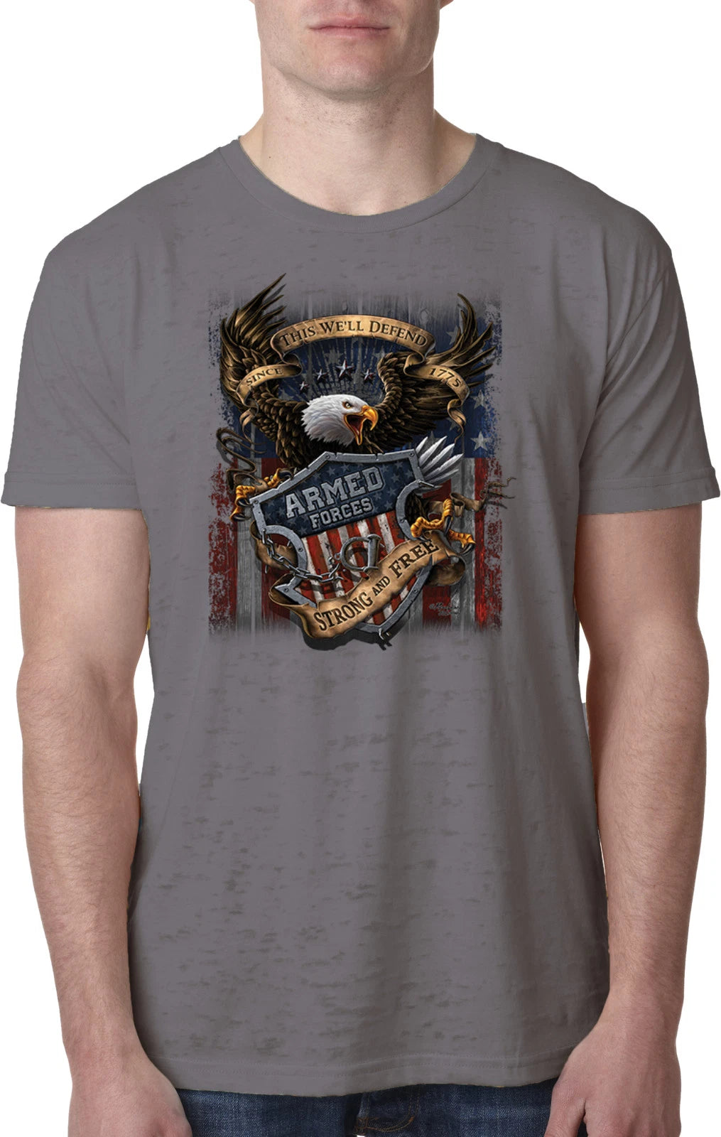 Buy Cool Shirts USA Armed Forces Burnout Shirt