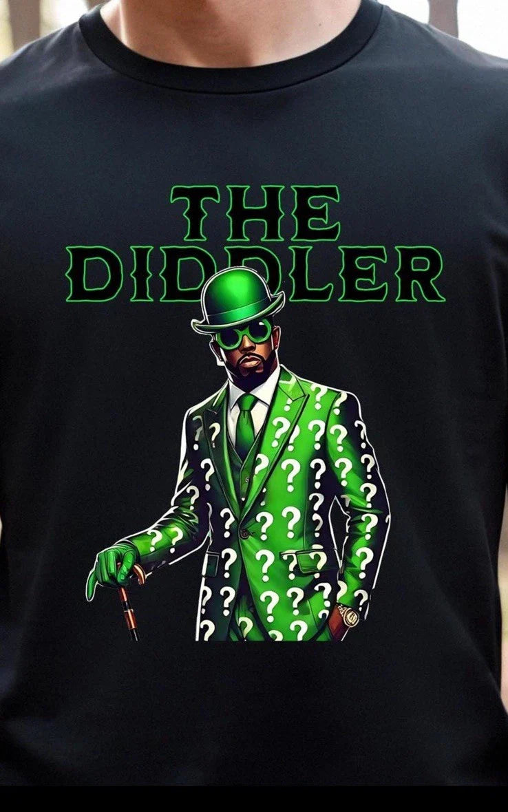 Diddy Diddler the riddler  Black-Funny Meme T-Shitt Adult Unisex Medium