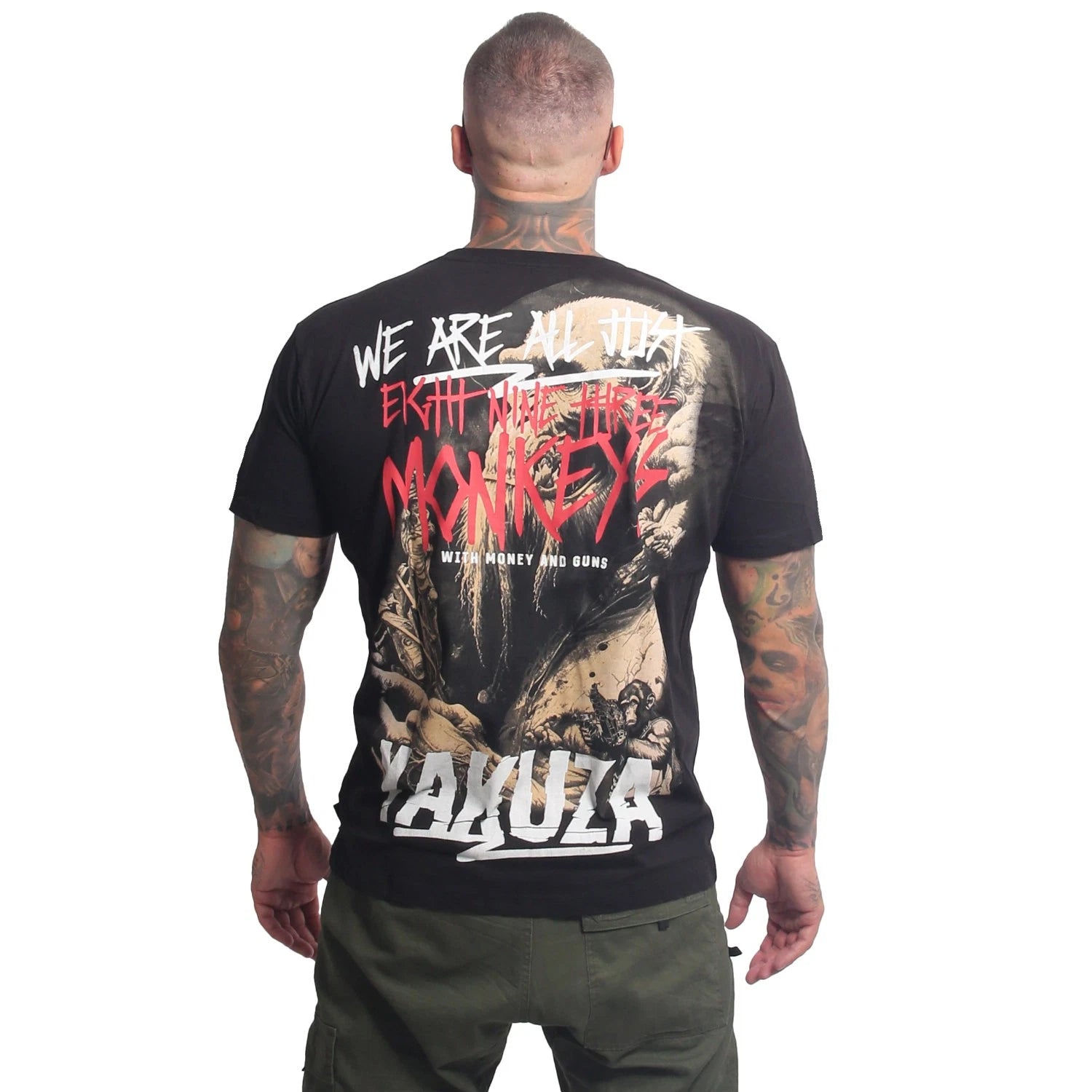 New Yakuza Men's Monkeys Regular T-Shirt - Black