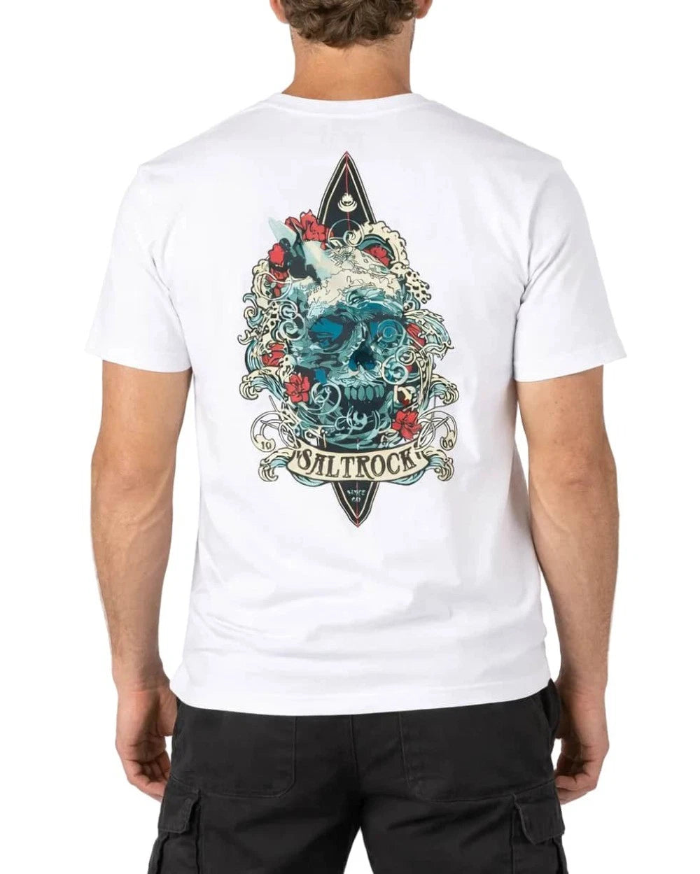 Saltrock Mens Dark Water Colour T-Shirt White