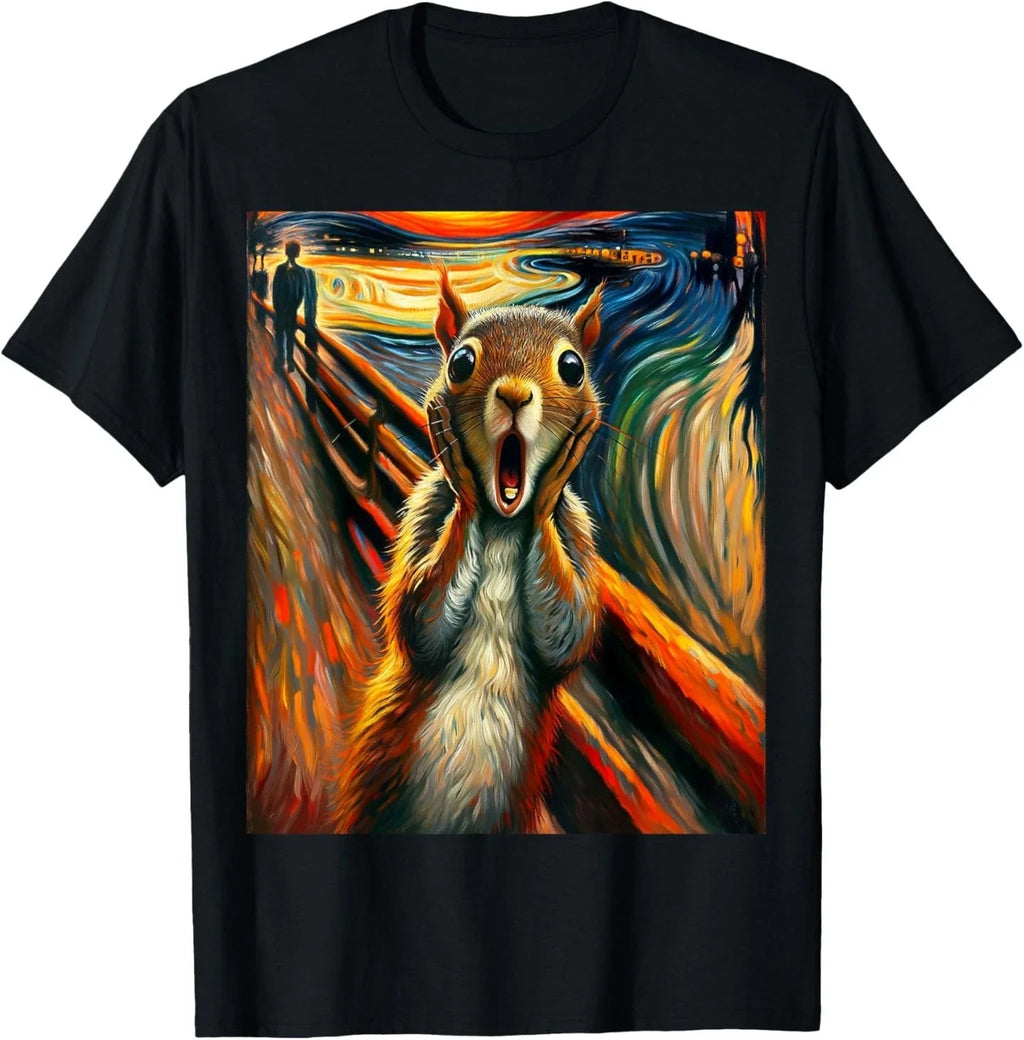 Expressionist Scream Animal Surreal Art Humor Funny Squirrel T-Shirt
