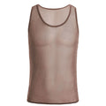 Mens Solid Sleeveless String Mesh Vest Fish Net Fitted String Vest Tunic Tank