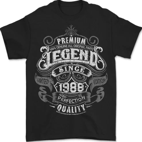 Premium Legend 38th Birthday 1988 Mens T-Shirt 100% Cotton