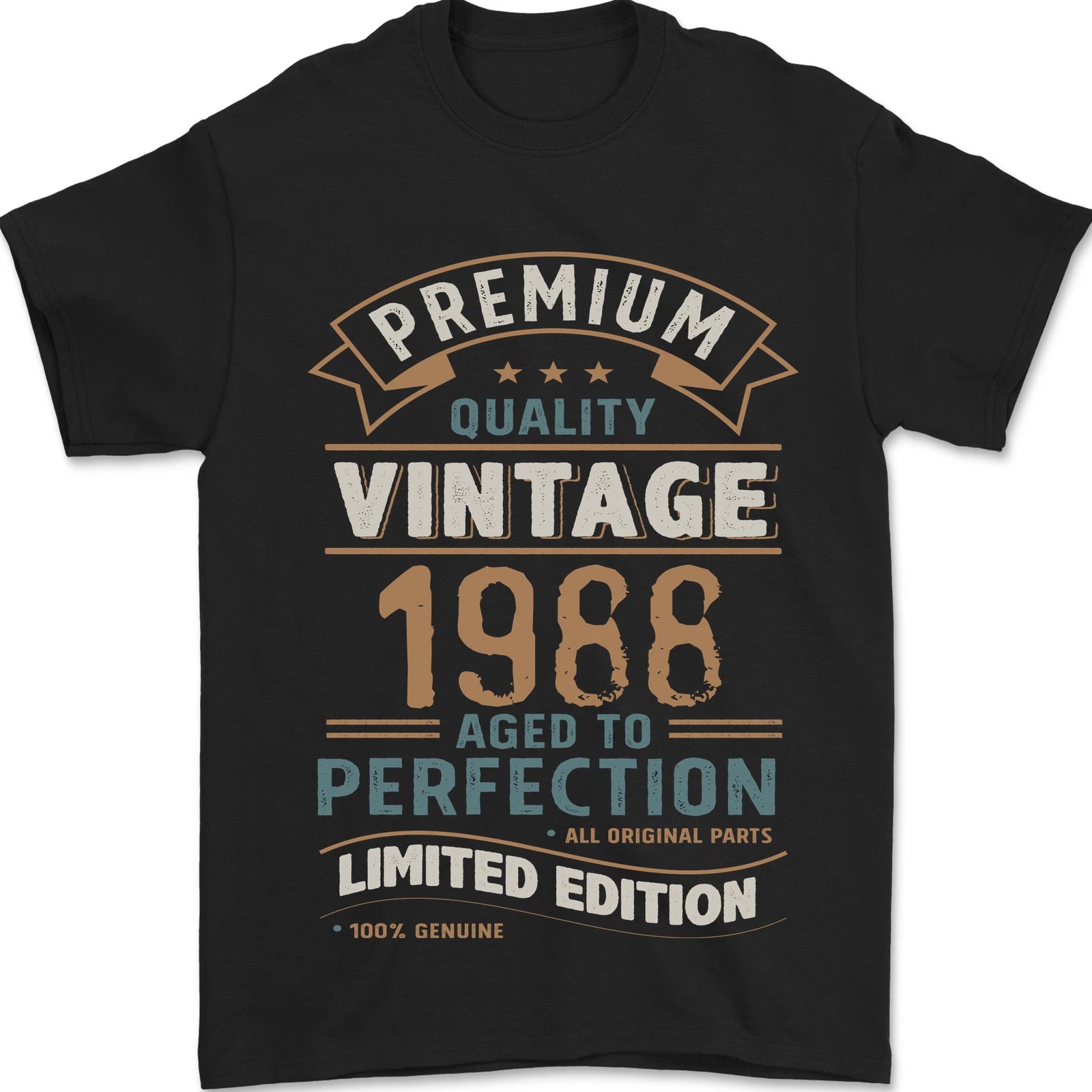 Premium Vintage 38th Birthday 1988 Mens T-Shirt 100% Cotton