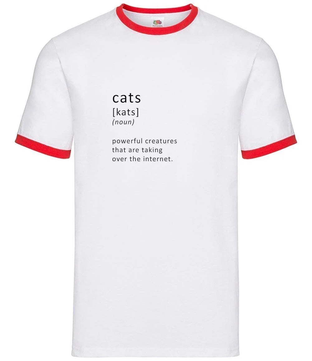 Funny Definition Cats Internet - Mens Ringer - Cat Pet Pets Kitten Meme