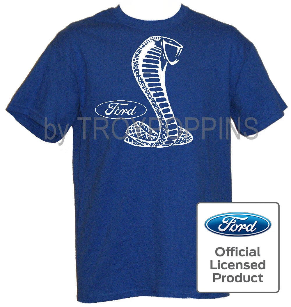1-MENS WEAR-COBRA SNAKE FORD LOGO HOT ROD CAR SHOW GEAR GRAPHIC PRINTED T-SHIRT
