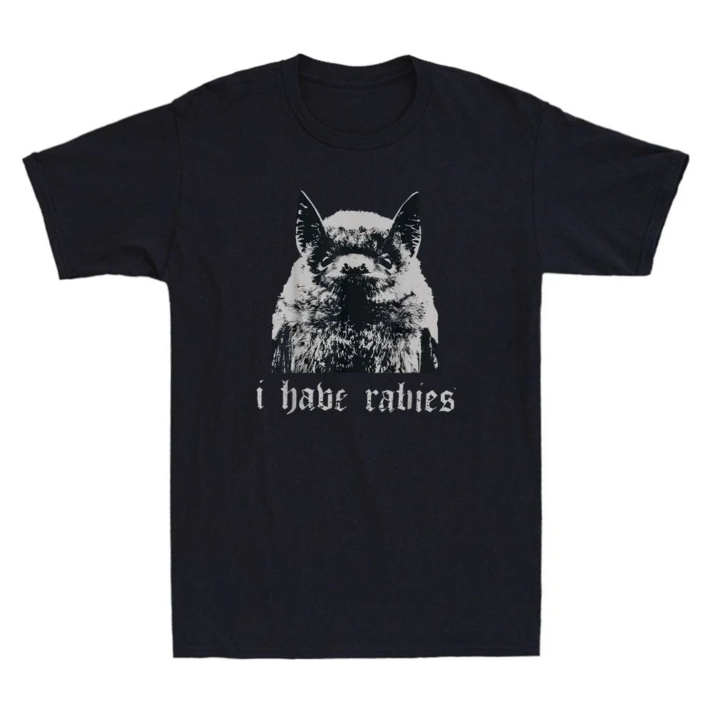 I Have Rabies Bat Funny Bat Meme Sarcastic Quotes Men's Short Sleeve T-Shirt Tee