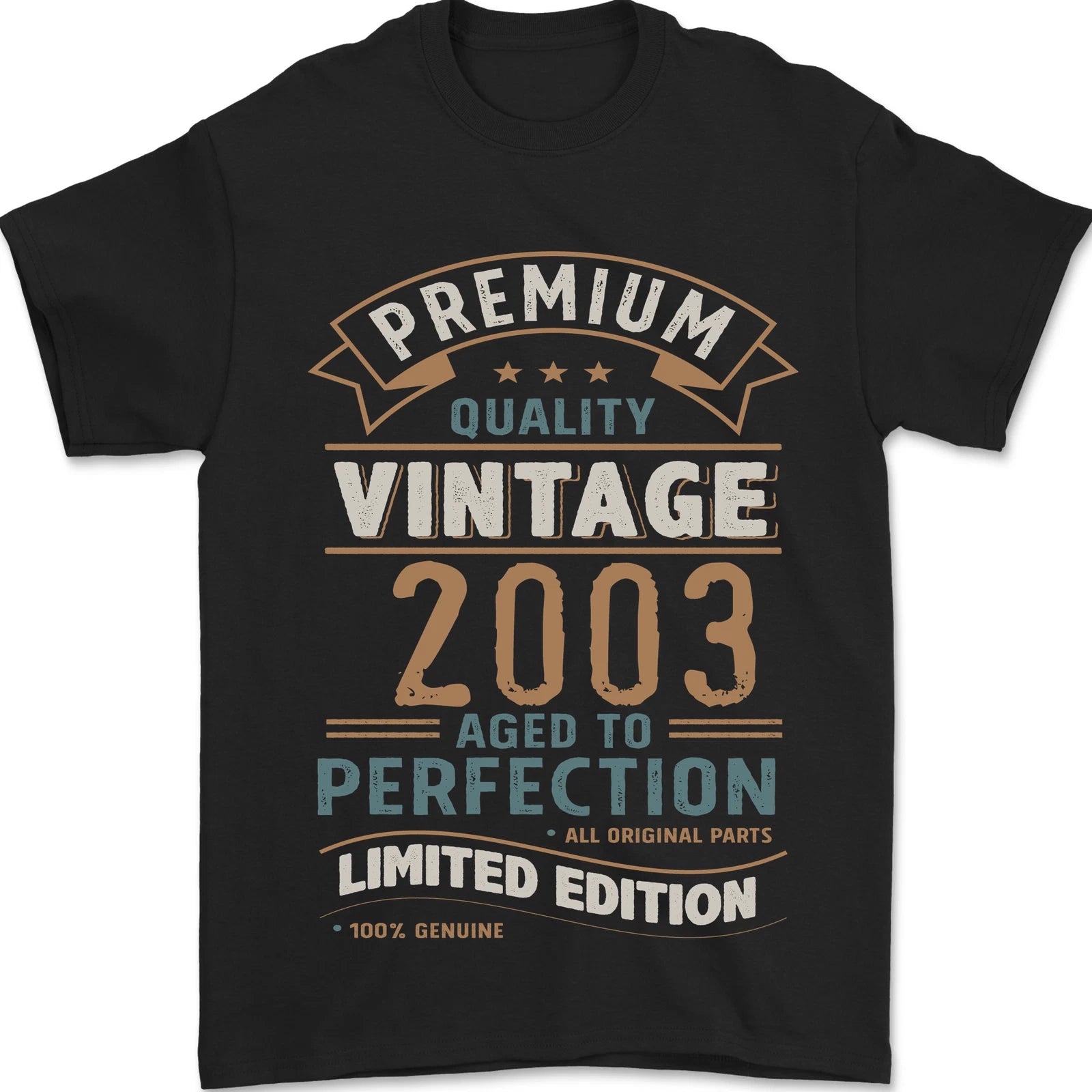 Premium Vintage 23rd Birthday 2003 Mens T-Shirt 100% Cotton