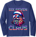 Funny 67 Meme Santa Christmas Brainrot Design Long Sleeve T-Shirt