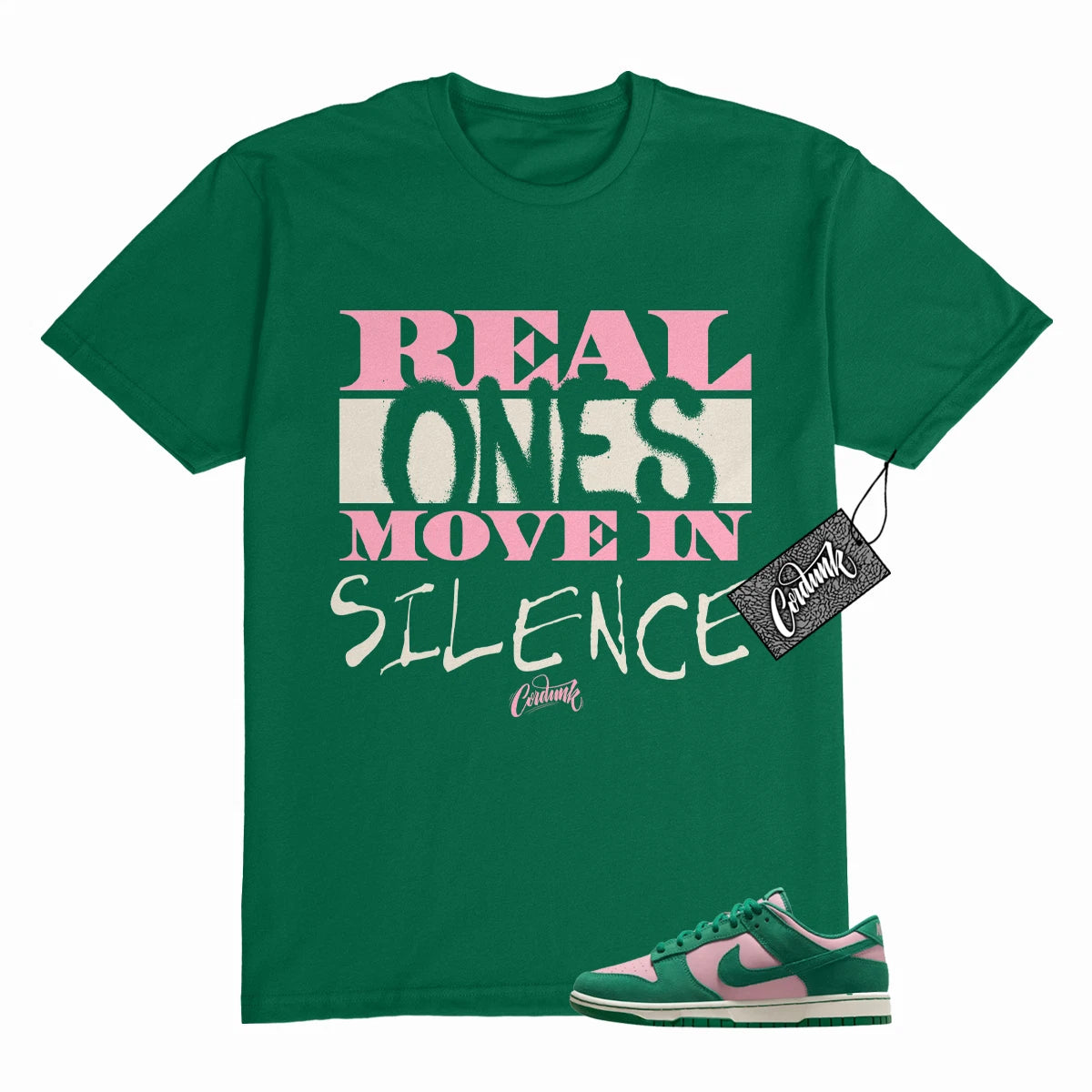 Dunk Low Pink Malachite Medium Soft Green Sail T Shirt to Match R1