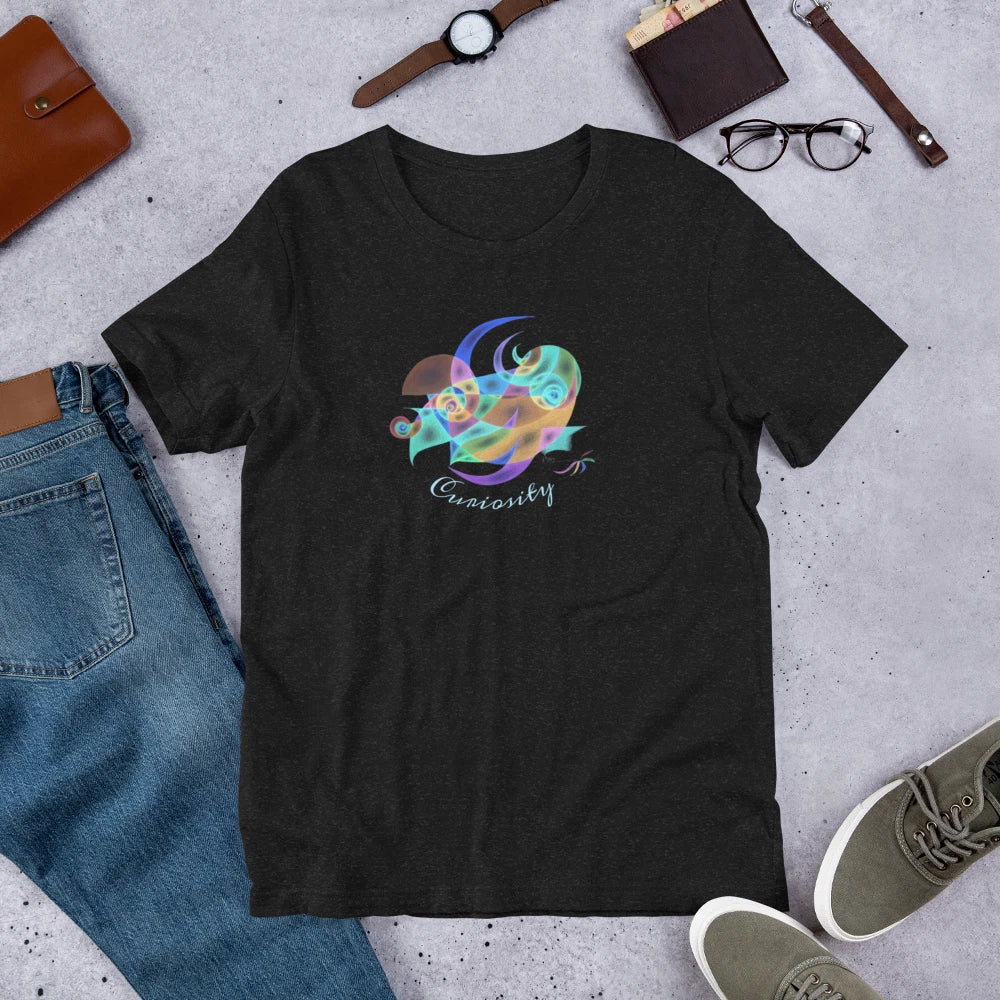 Curiosity Art T-Shirt – Colorful Abstract Design, Artistic Modern Graphic Tee