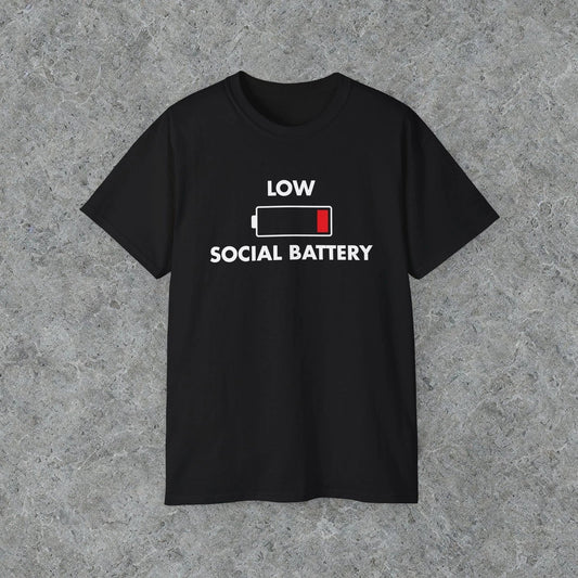 Low Social Battery shirt, funny anti social introvert tshirt, introvert gift