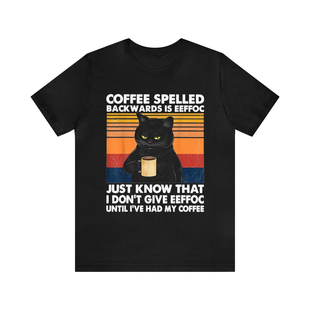 Coffee Spelled Backwards Is Eeffoc Cat Drinking Vintage shirt