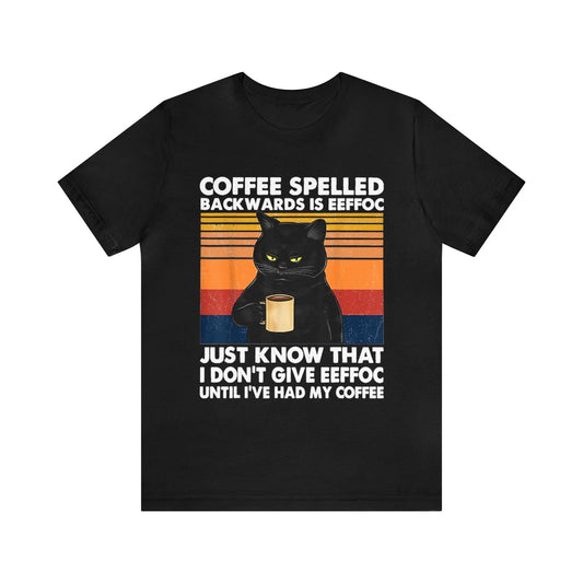 Coffee Spelled Backwards Is Eeffoc Cat Drinking Vintage shirt