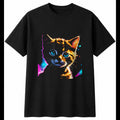 Fantasy Art Kitten Sunbeams Cat Mens T-Shirt Black 100% Cotton Kawaii Xmas