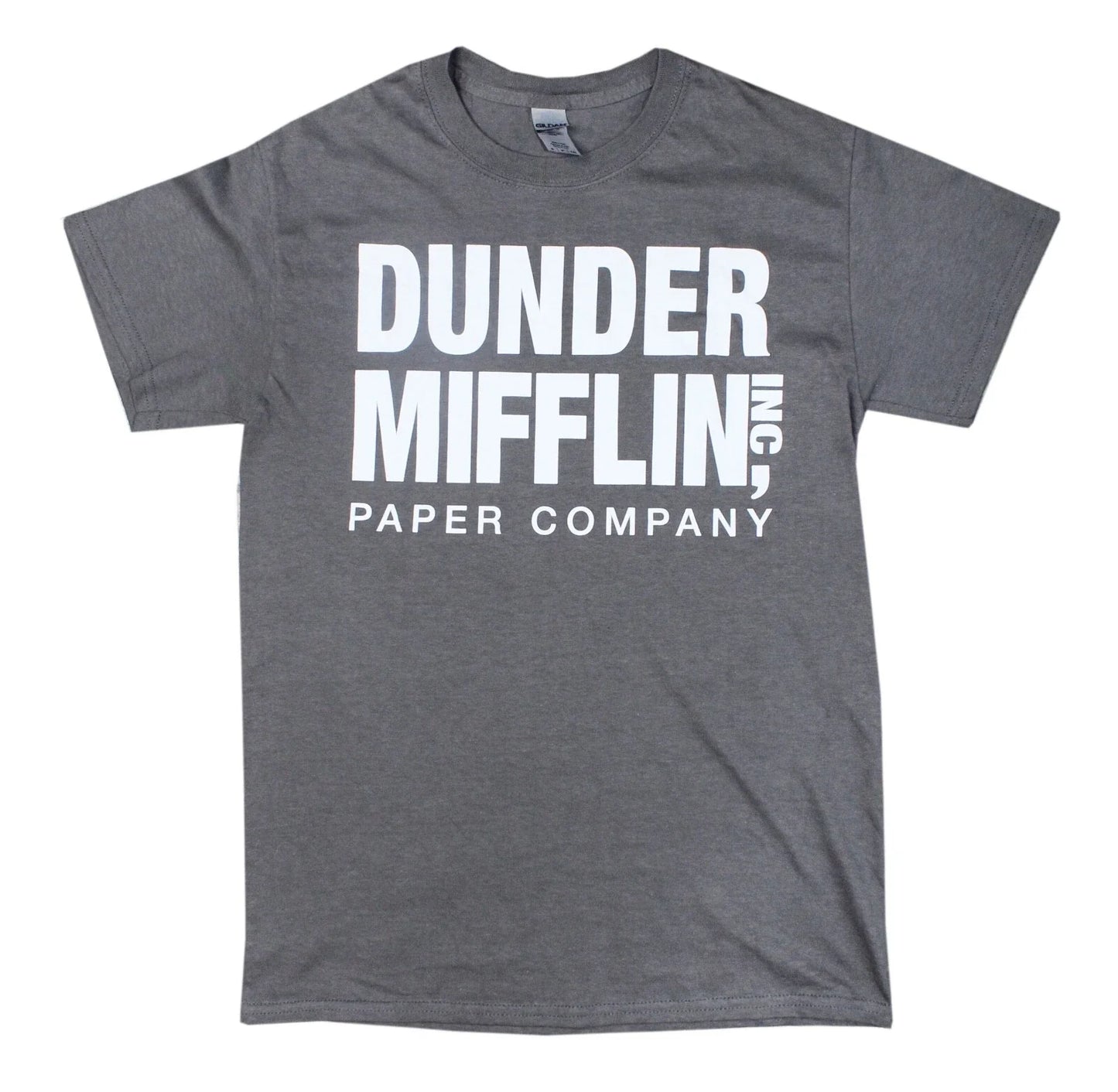 Men's THE OFFICE TV Show Dunder Mifflin Gray Graphic T-Shirt Size SMALL Comedy