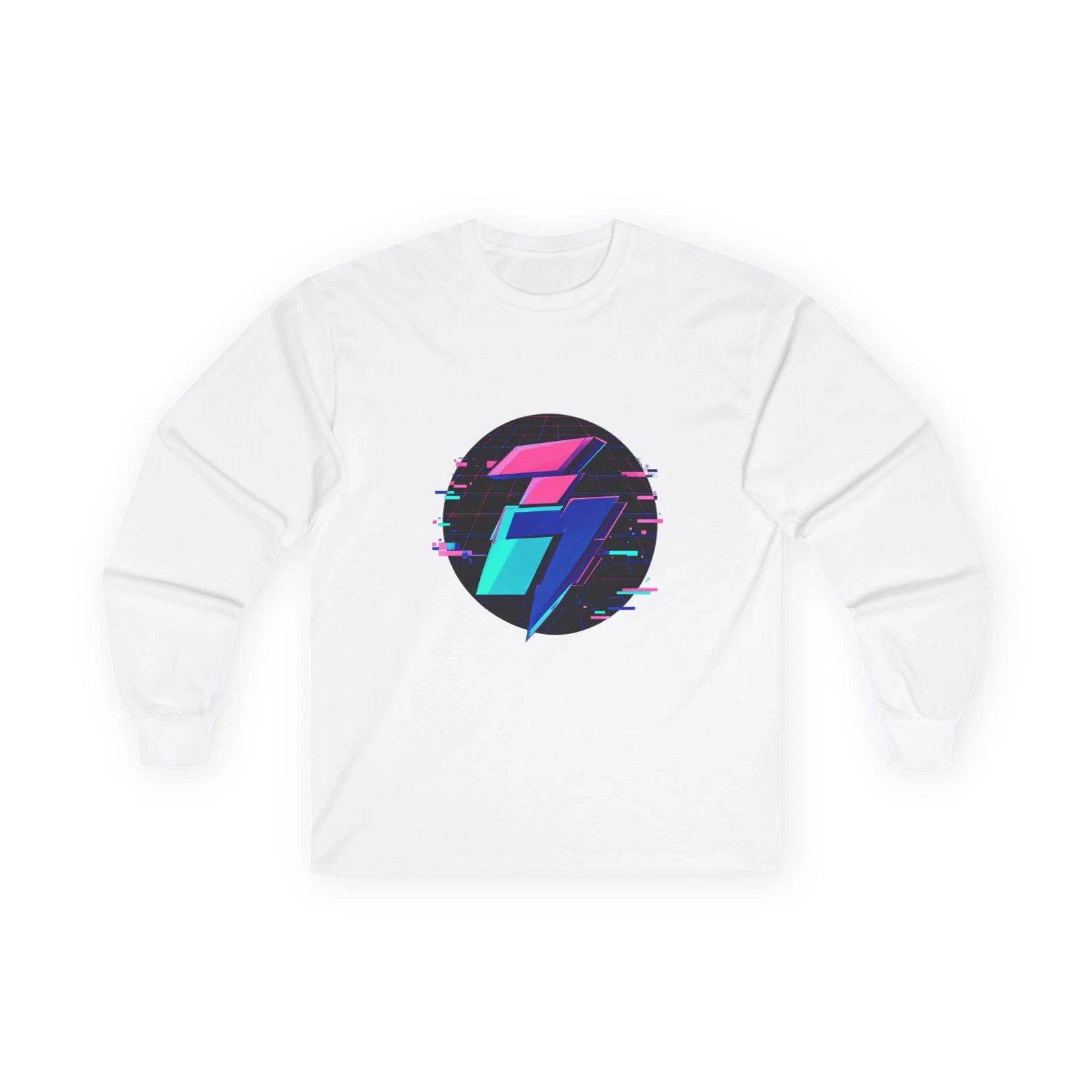Vaporwave Glitch Longsleeve Tee Retro Future Aesthetic Unisex Made in USA