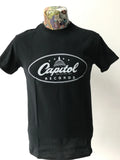 CAPITOL RECORDS SCREEN PRINTED BLACK T SHIRT  ROCKABILLY 50'S 60'S FREEPOST