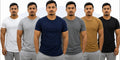 Mens Muscle Fit Plain T Shirts Heavy Blend 100% Cotton Curve Hem Stylish Gym Tee