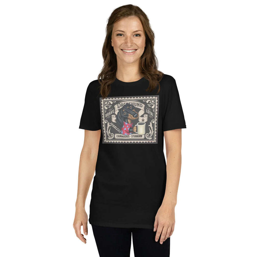 Funny Cute Dachshund Doxie with coffee Unisex T-Shirt