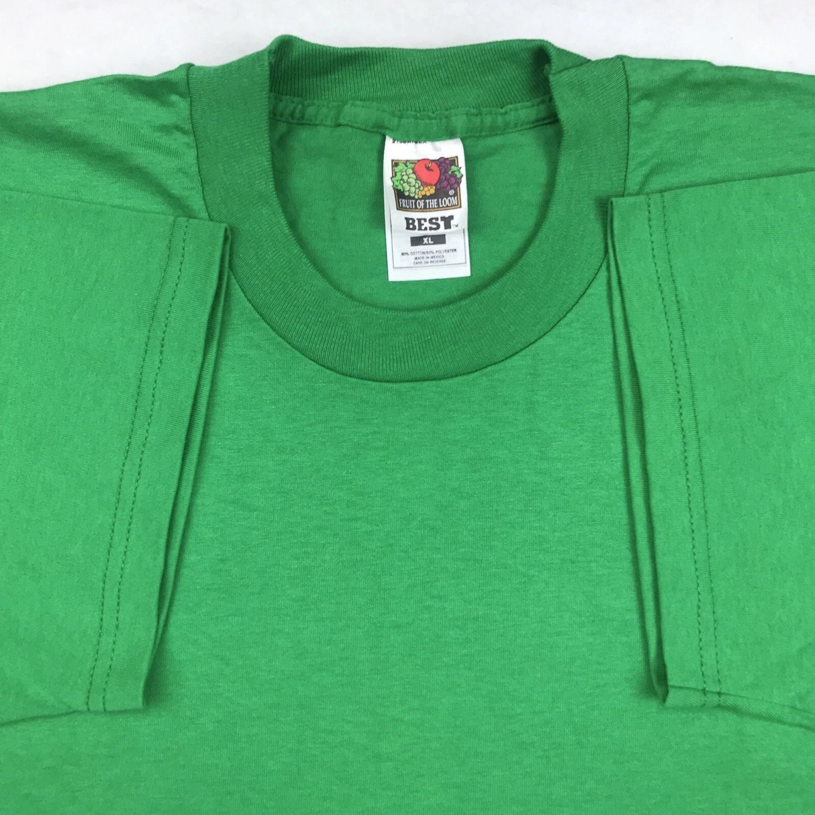 NOS vintage 90s BLANK KELLY GREEN T-Shirt XL fruit of the loom best soft thin
