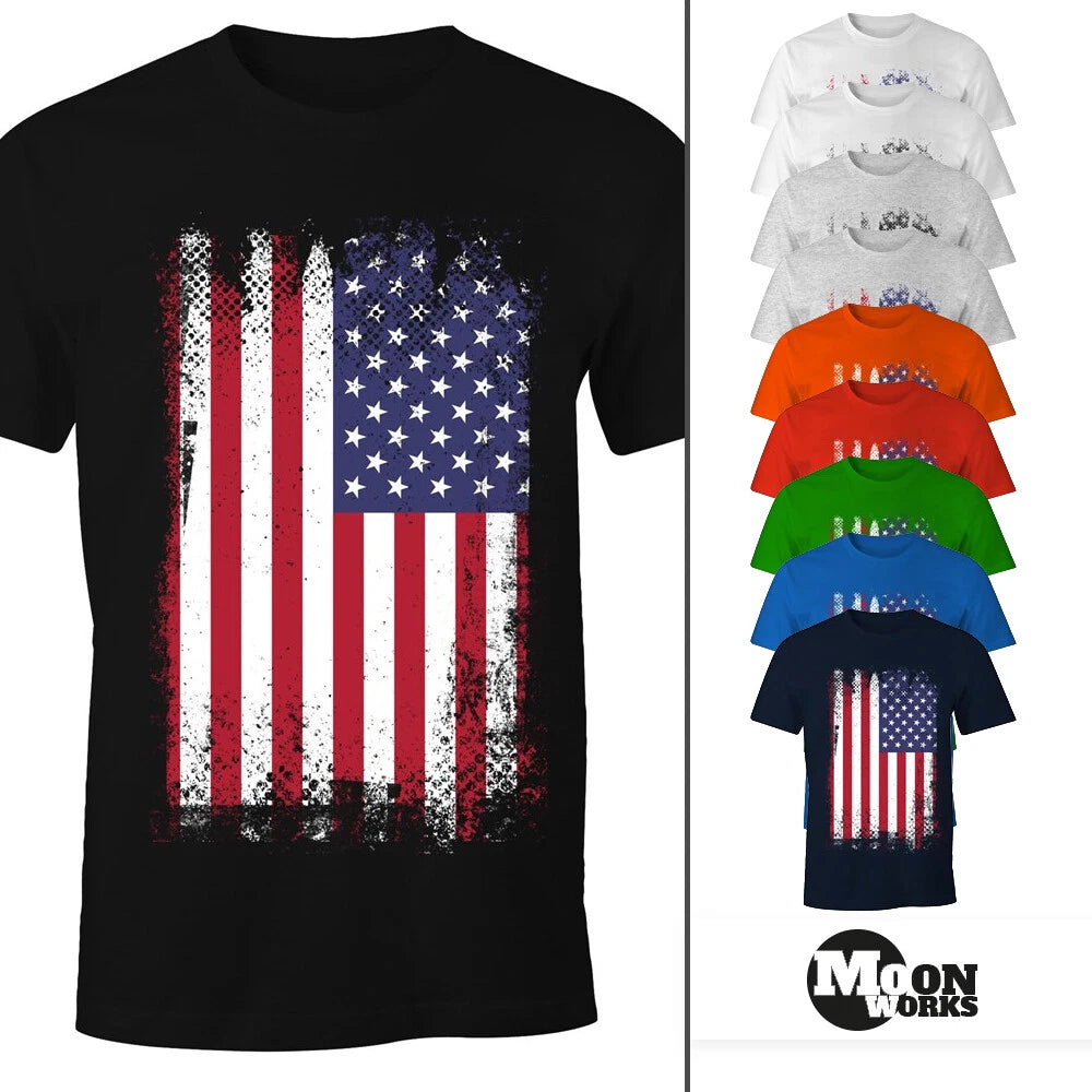 Men's T-Shirt - America Flag USA - Comfort Fit MoonWorks®