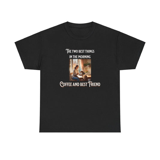Women and Dog Morning Coffee Unisex Tee