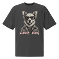 Oversized Faded T-Shirt Love Dog Urban