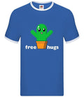Free Cactus Hugs - Mens Ringer - Cute Cuddle Funny