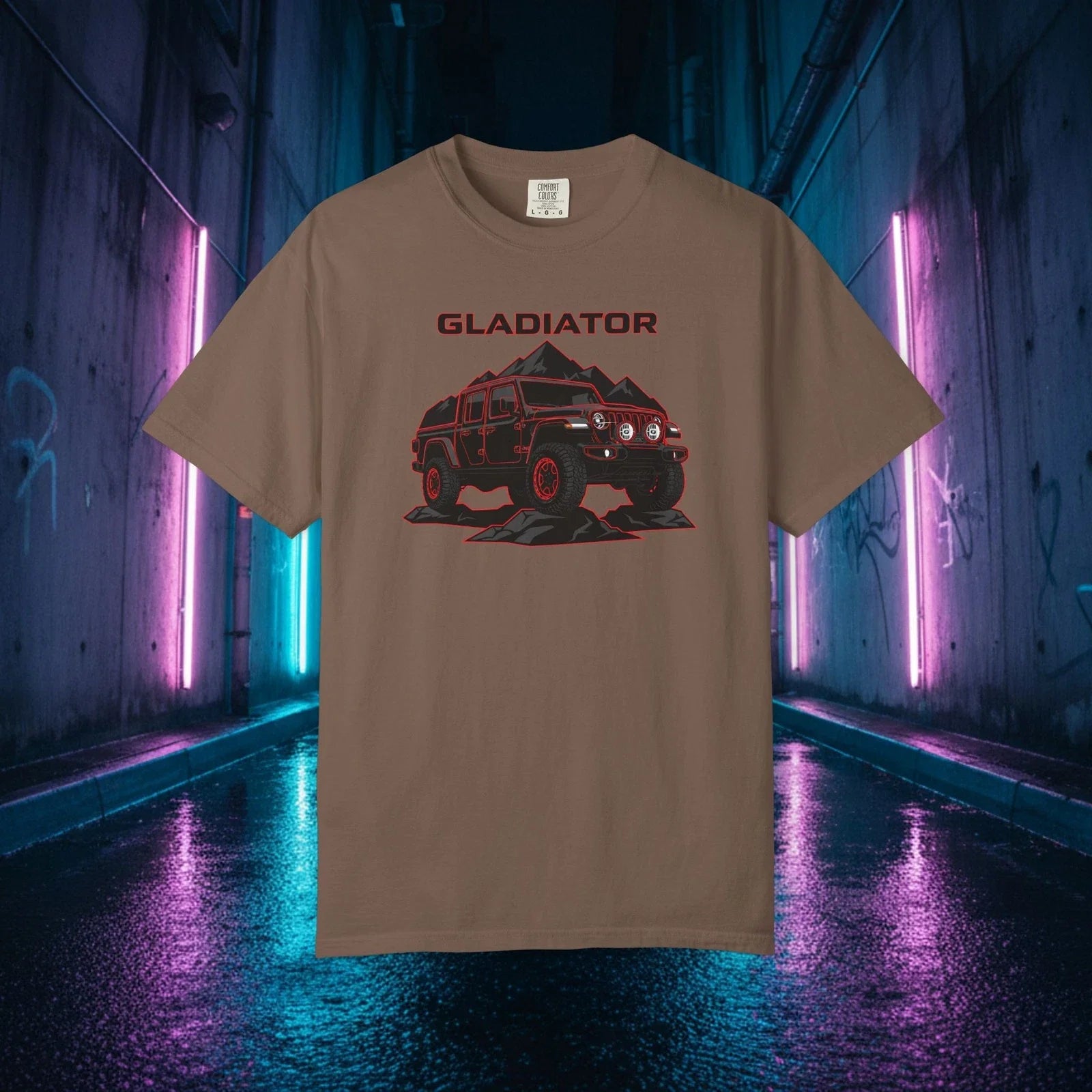 Gladiator JT Off-Road Mountain Adventure Neon Truck T-Shirt