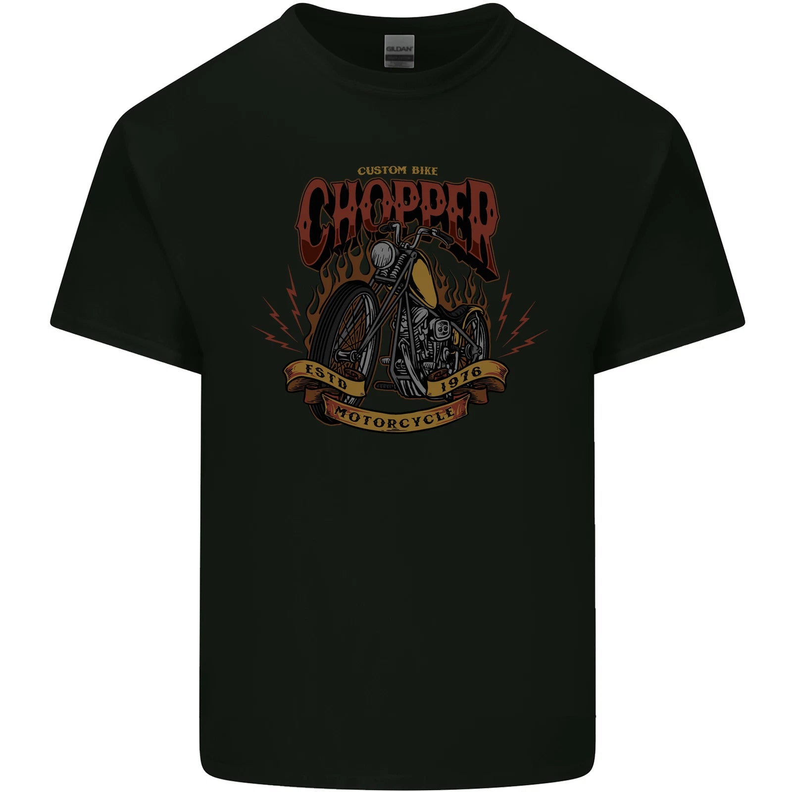 Custom Bike Chopper Biker Motorcycle Mens Cotton T-Shirt Tee Top
