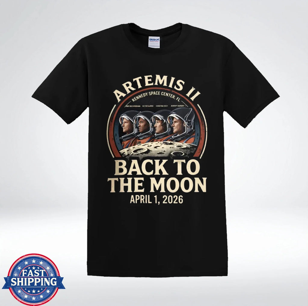 Artemis II Back To The Moon 2026 Shirt NASA Crew Astronaut Graphic T-Shirt