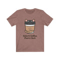 Cats & Coffee purr fect tshirt, Unisex Jersey Short Sleeve Tee