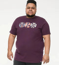 D555 Duke Big Mens Printed T-Shirt Vintage CD Plum 2XL 3XL 4XL 5XL 6XL (601607)