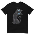 Black Cat Lazy Cute Meme Button Eyes Kitty Lovers T-Shirt