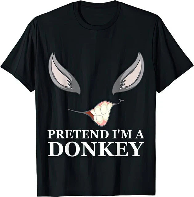 Pretend Im A Donkey Funny Halloween Cool Lazy Men Women Graphic T Shirt