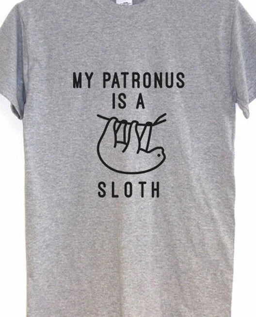 My Patronus is a Sloth Funny T shirt tee animal lazy procrastinate