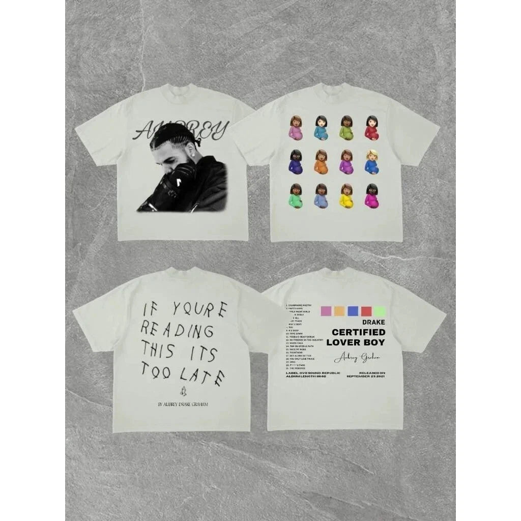 Drake CLB Album T-Shirt Oversized Streetwear Cotton