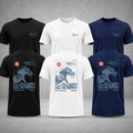 Men's Hokkaido Wave T Shirt Japanese Graphic Tee Ocean Art Casual Wear Top