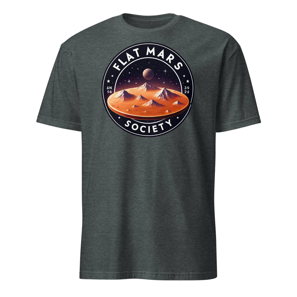 Flat Mars Society T-Shirt - Funny Unisex Graphic Tee - Short Sleeve