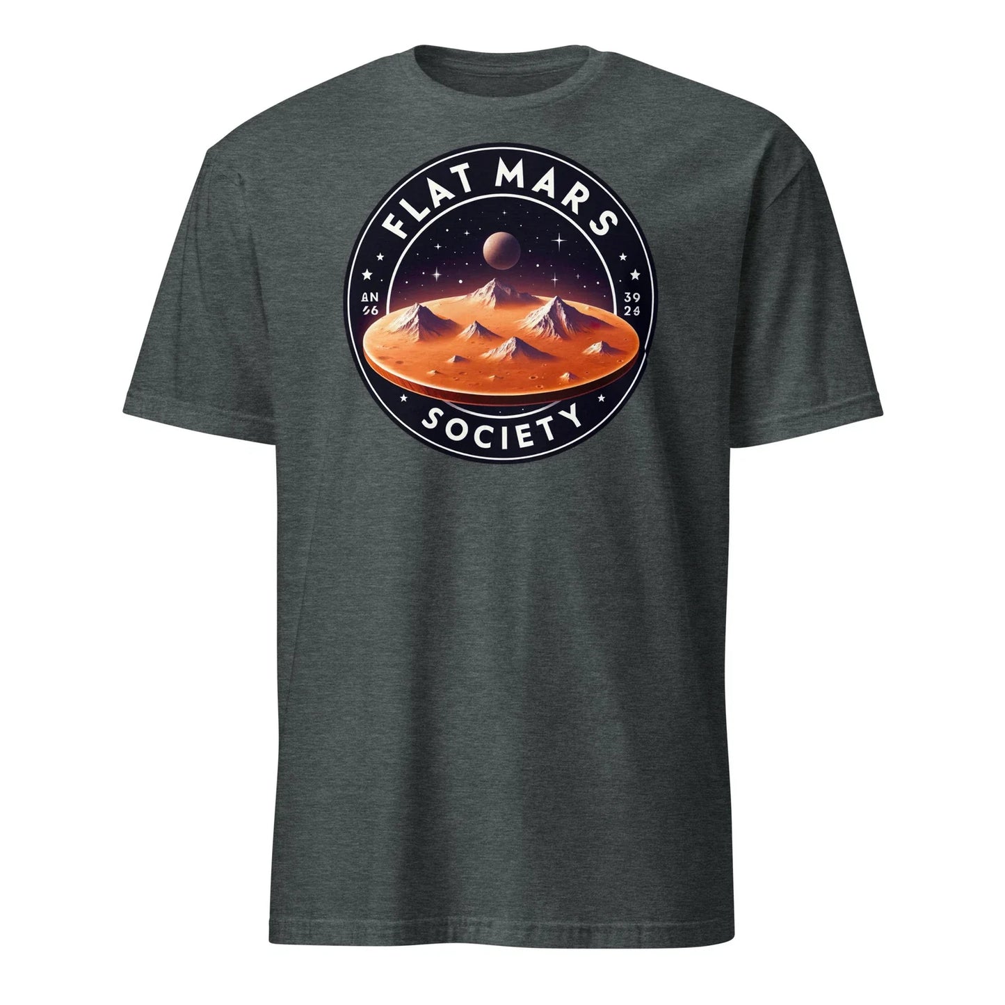 Flat Mars Society T-Shirt - Funny Unisex Graphic Tee - Short Sleeve