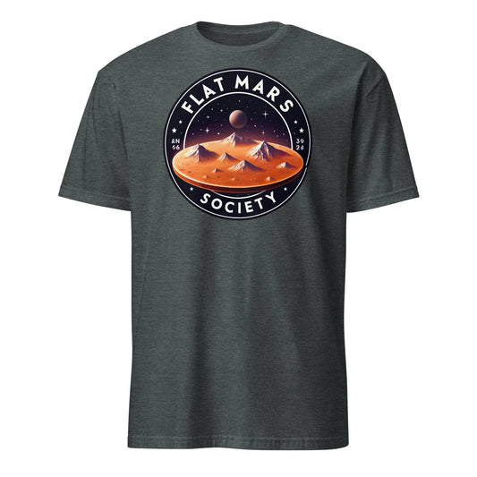 Flat Mars Society T-Shirt - Funny Unisex Graphic Tee - Short Sleeve
