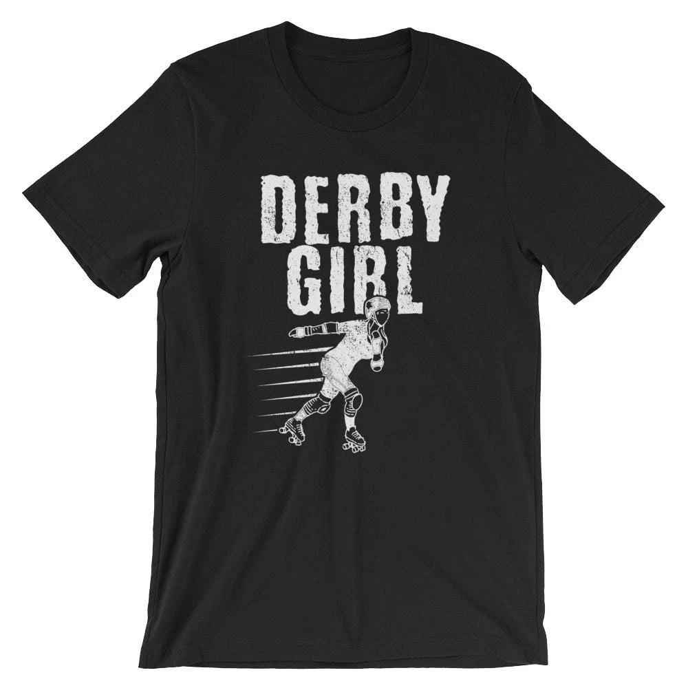 Derby Girl T-Shirt. Roller Derby Shirt 100% Cotton Premium Tee NEW