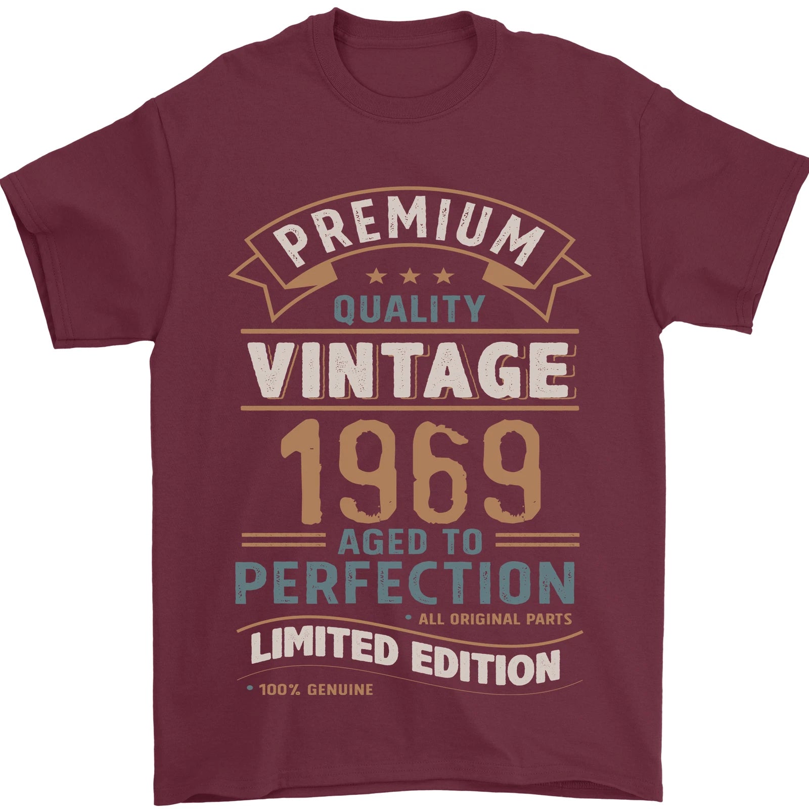 Premium Vintage 57th Birthday 1969 Mens T-Shirt 100% Cotton