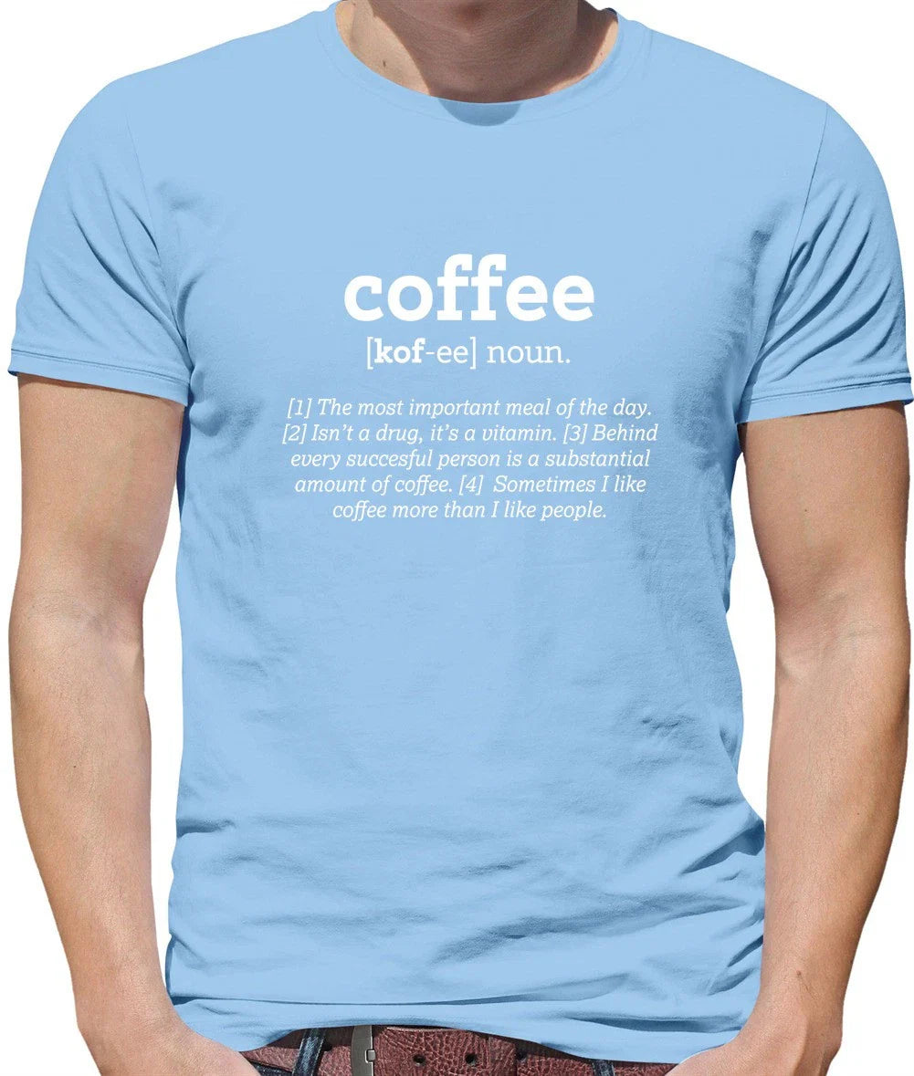 Funny Definition Coffee - Mens T-Shirt - Latte Espresso Cafe Caffeine