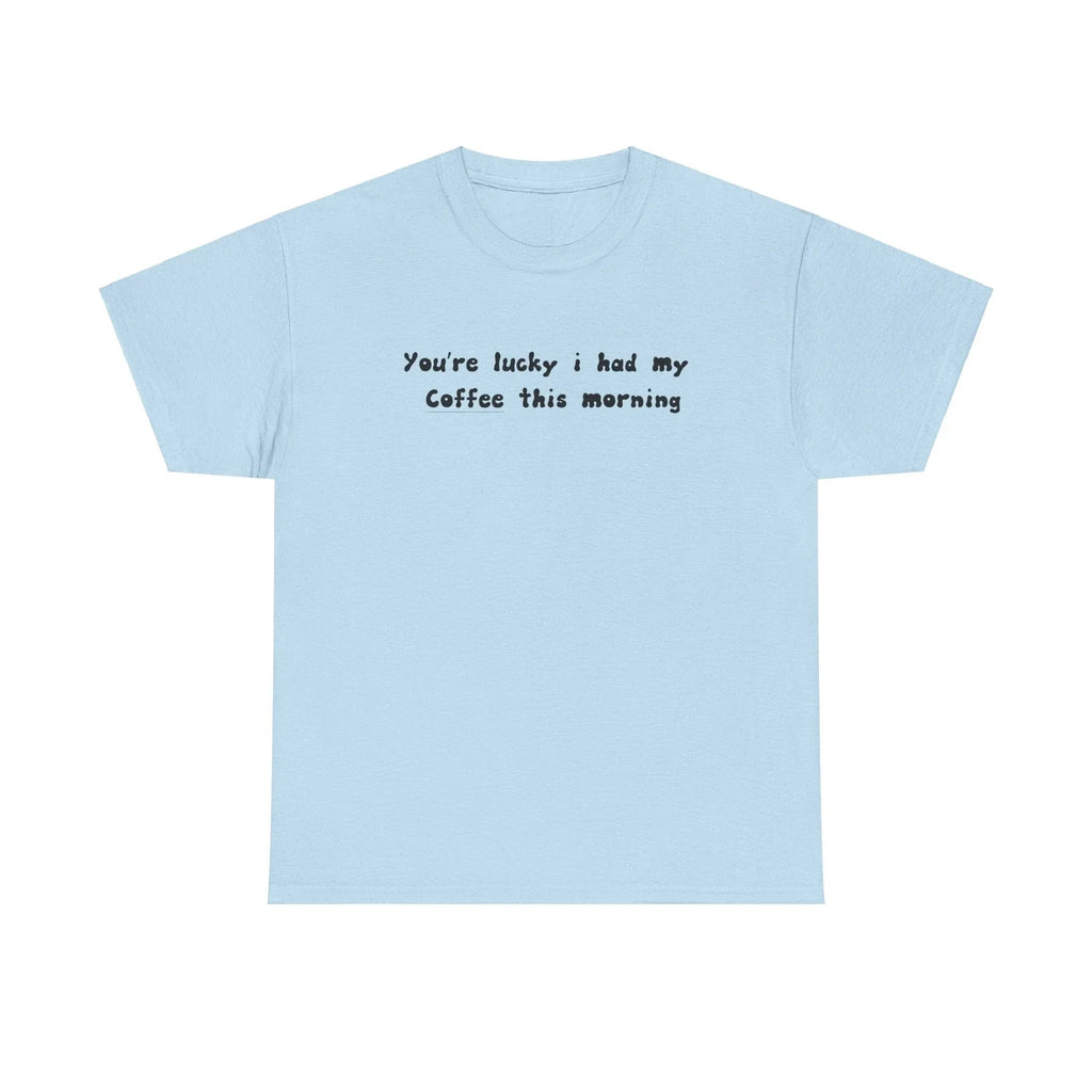Morning Coffee is a Must Fun Text T-Shirt