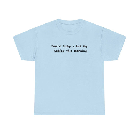 Morning Coffee is a Must Fun Text T-Shirt