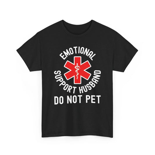 Emotional Support Husband T-Shirt Funny Do Not Pet Humor Gift Snake Emblem