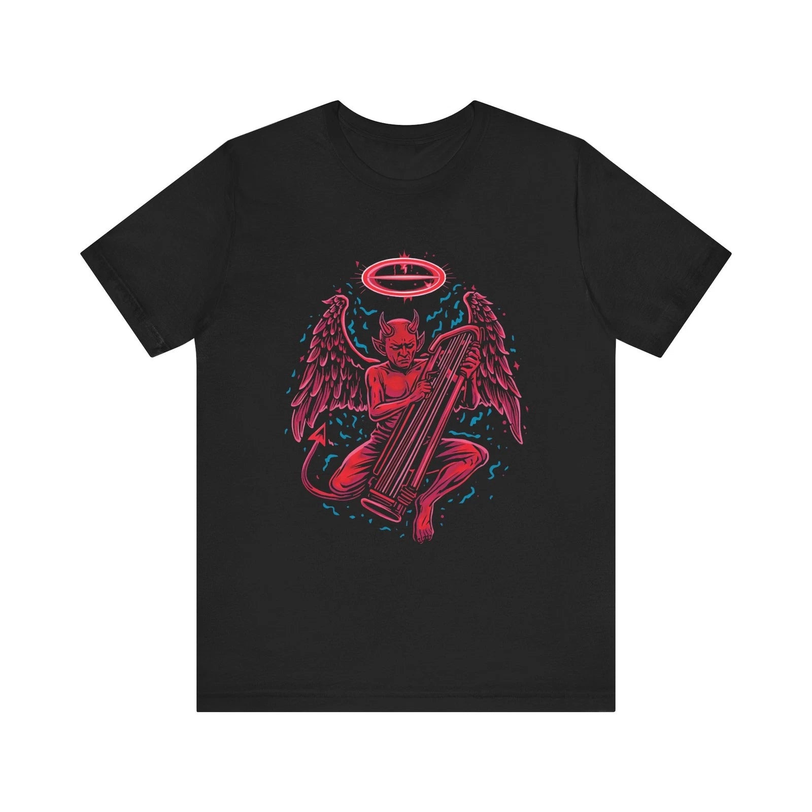 Angel Harp Graphic Tee, Unisex Music T-Shirt, Vintage Aesthetic Shirt, [...]