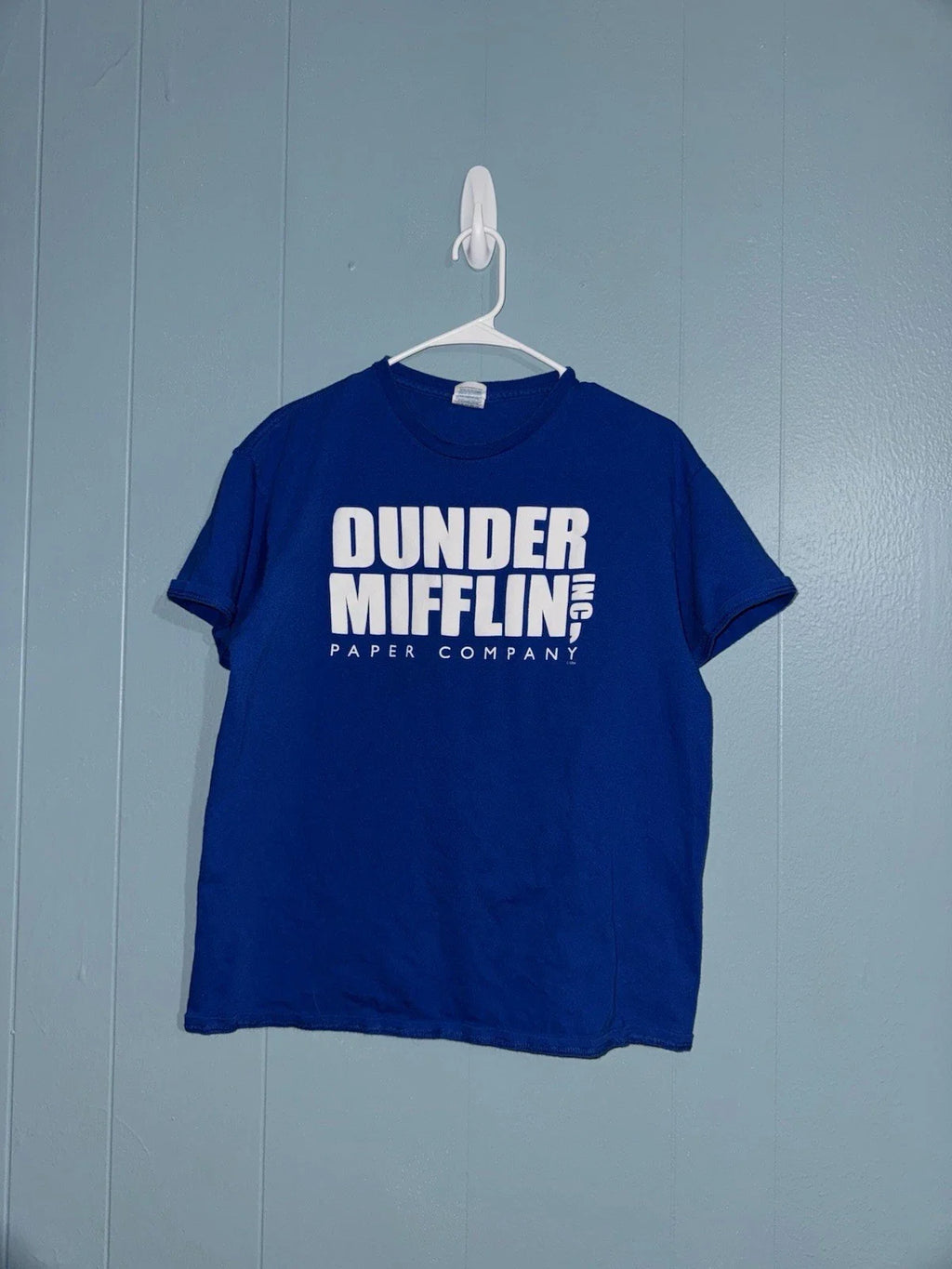 The Office Dunder Mifflin Paper Company Blue Graphic T-Shirt - L